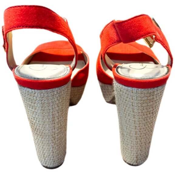 Jessica Simpson Tangerine Platform Sandals Size 7 | Chunky Summer Dress Heels - Picture 2 of 5